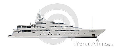 Super luxury Yacht isolated on white background Stock Photo