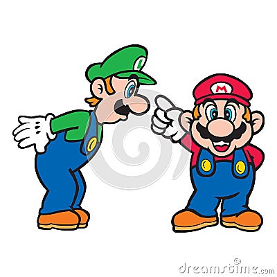 Super Mario Bros. Vector illustration poster template Cartoon Illustration