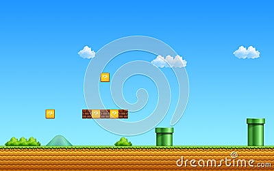 Super Mario 2D Background Editorial Stock Photo