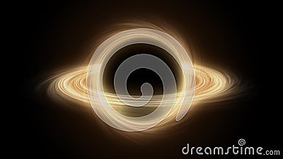 Super massive black hole in outer space, computer graphic simulation black hole Stock Photo