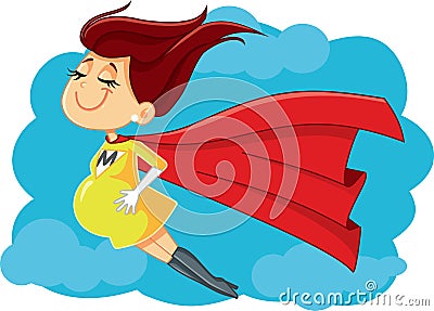 Super Mom Vector Cartoon Illustration Vector Illustration