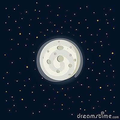 Super Moon Vector Illustration