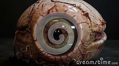 Super Realistic Pig Eye - Macabre Realism 3d Printed Eyeball Stock Photo