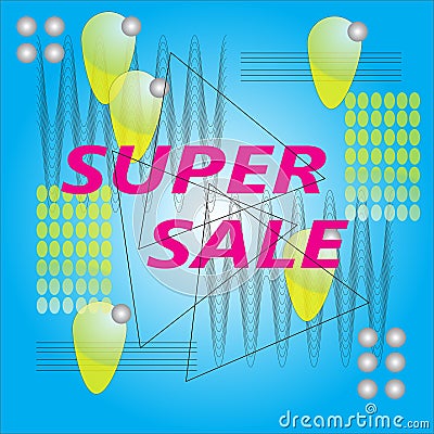 Super sale banner, colorful and playful design Stock Photo