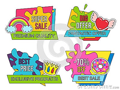 Super Sale and Best Prices on Exclusive Products Vector Illustration