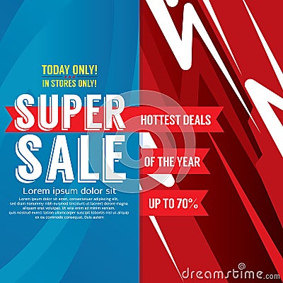 Super Sale Colorful Promotional Banner Vector Vector Illustration