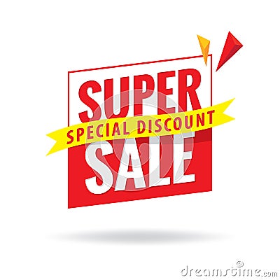 Super Sale heading design for banner or poster. Sale and discounts. Vector illustration Vector Illustration