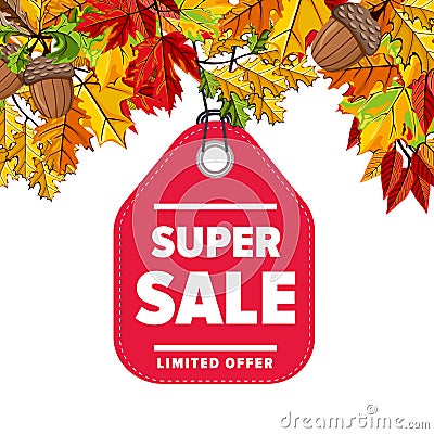 Super sale label. Limited offer. Vector Illustration