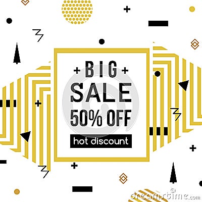 Super Sale modern banner in the Memphis style. Template Sale. Big Sale. Vector Illustration