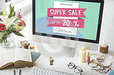 Super Sale Price Discount Concept Stock Photo