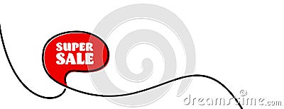 Super sale sign in red message bubble Vector Illustration