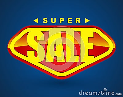 Super sale tag banner. Vector Illustration