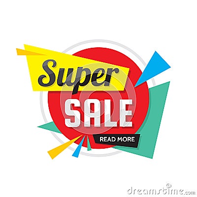 Super sale - vector creative banner illustration. Abstract concept discount promotion layout on white background. Special offer Vector Illustration