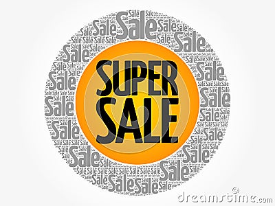 SUPER SALE vector words cloud Stock Photo