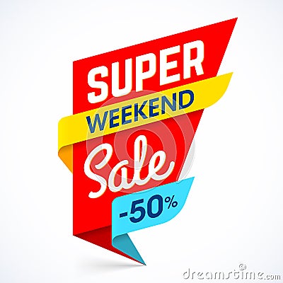 Super Sale Weekend special offer banne Vector Illustration