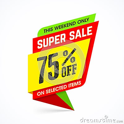 Super sale weekend special offer banner Vector Illustration