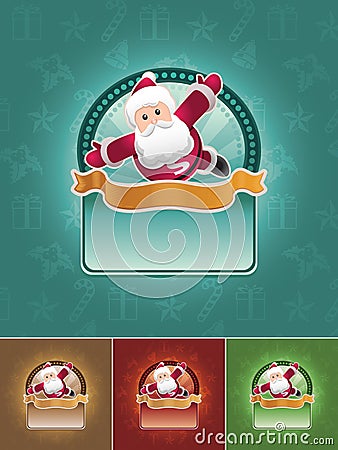 Super santa banner set. Vector Illustration