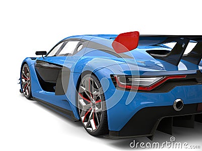 Super sports car - navy blue and black colors scheme with red details Stock Photo