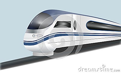 Super streamlined high-speed train. Concept railway tourism tran Vector Illustration