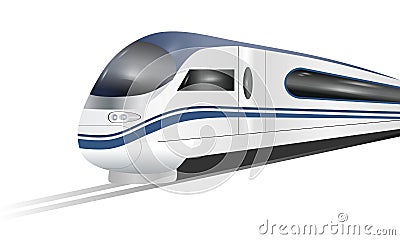 Super streamlined high-speed train isolated on white background. Vector Illustration