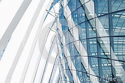 Super structure and architecture facade of modern building, Abstract architectural Stock Photo