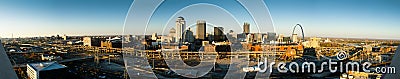Super wide panoramatic shot of Saint Louis, MO Editorial Stock Photo