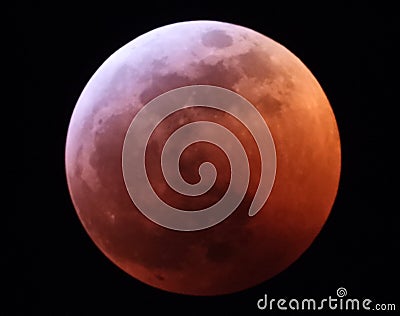 Super wolf blood moon full eclipse on January 20, 2019. Stock Photo