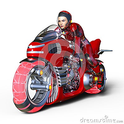 Super woman rider Stock Photo