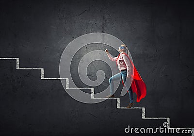 She is super woman Stock Photo