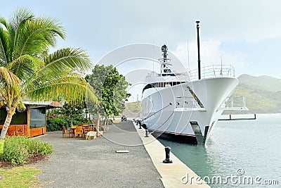 Super Yacht at the Dock / Harbor Stock Photo