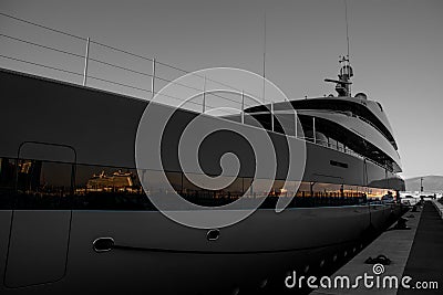 Super Yatch at Gibraltar Marina Stock Photo