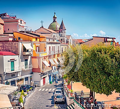 Superb summer cityscape of cliffside village on southern Italy Stock Photo