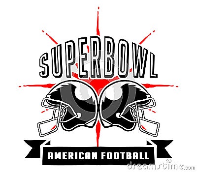 Superbowl And Football Badge Hand Draw Vector Illustration