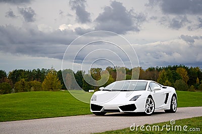 Supercar in golf club Stock Photo