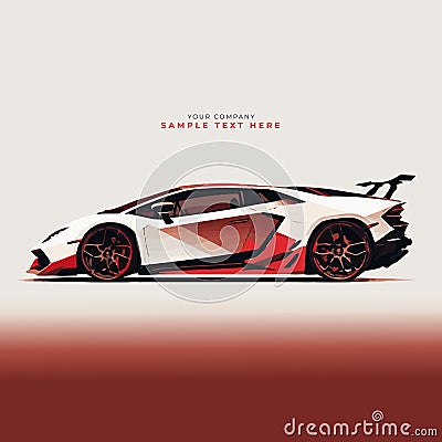 Supercar with an space for text abstract minimalist background Stock Photo