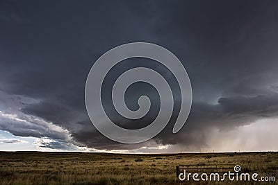 Supercell thunderstorm and tornado Stock Photo