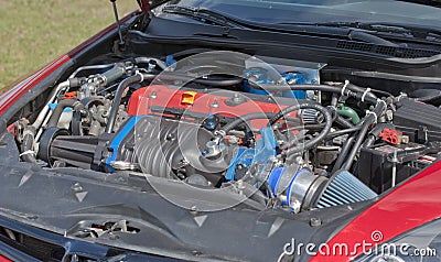 Supercharged engine Stock Photo