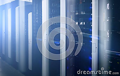 supercomputers in computational data center Stock Photo