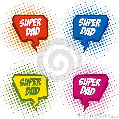 Superdad logo superhero Vector Illustration