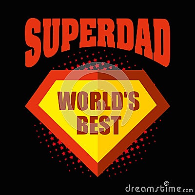 Superdad logo superhero World`s best Vector Illustration