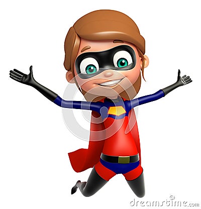 Supergirl with Funny pose Cartoon Illustration