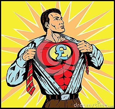 Superguy with Pound symbol Vector Illustration