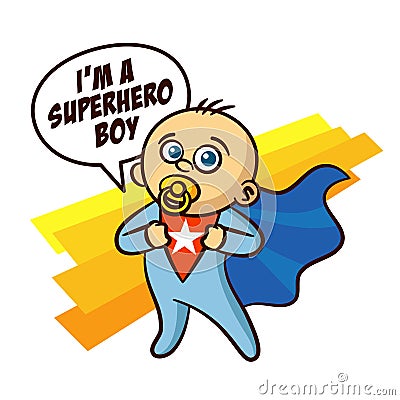 Superhero Baby Boy Sticker Stock Photo