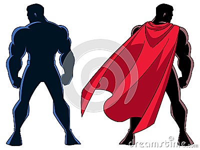 Superhero Back Silhouette Vector Illustration