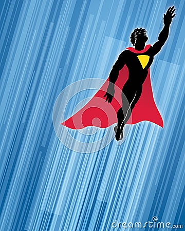 Superhero Background Cartoon Illustration