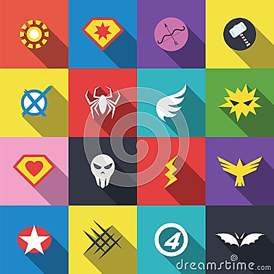 Superhero badge logo Vector Illustration