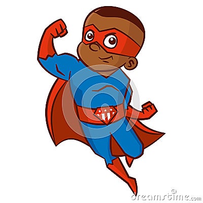 Superhero boy Cartoon character Vector Illustration