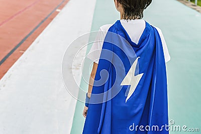 Superhero Boy Imagination Freedom Happiness Concept Stock Photo