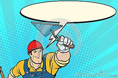 Superhero Builder professional comic bubble Vector Illustration