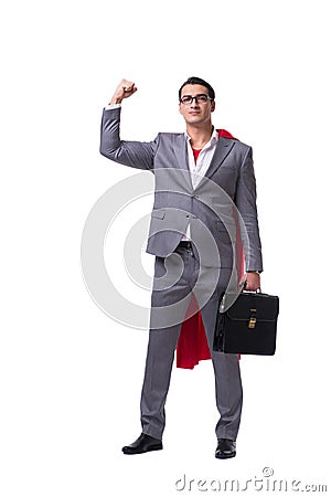 The superhero businessman isolated on white background Stock Photo